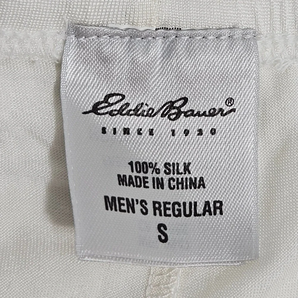 Eddie Bauer 100% Silk Base Layer Bottoms Pants Long Johns Gorpcore Cream S Mens